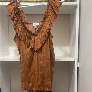 Evereve Women's Brown Ruffled Top